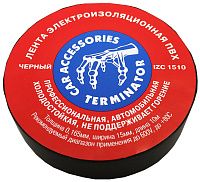 Изолента черная ПВХ, автомобильная, холодостойкая 0,165 мм, 15 мм, 10 м Terminator IZC 1510